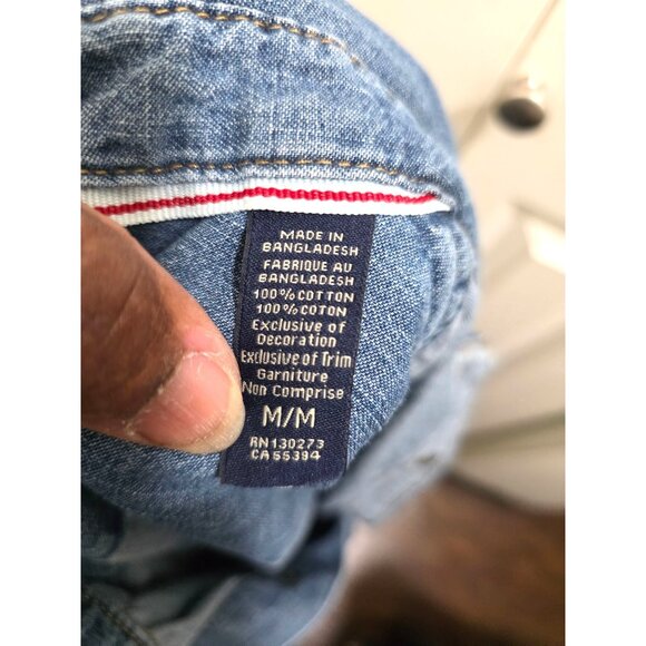 Wrangler Men's Long Sleeve Denim Shirt Snap Buttons Size M - Picture 8 of 8